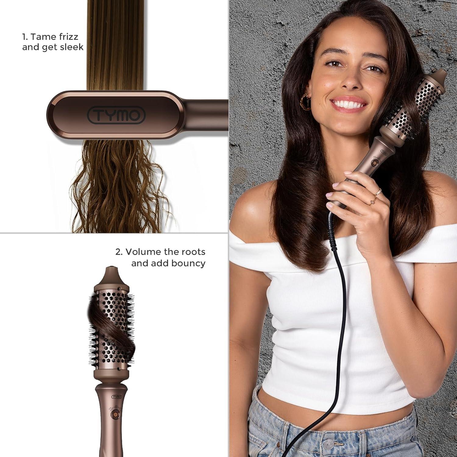 imageTYMO Limited Edition Styling Set Include TYMO ROVY Hair Crimper Wave Curling Iron amp Ring Plus Straightener Brush amp STYLUX Thermal Brush 3 in 1 Ionic Hair Curler Tool Set for Women