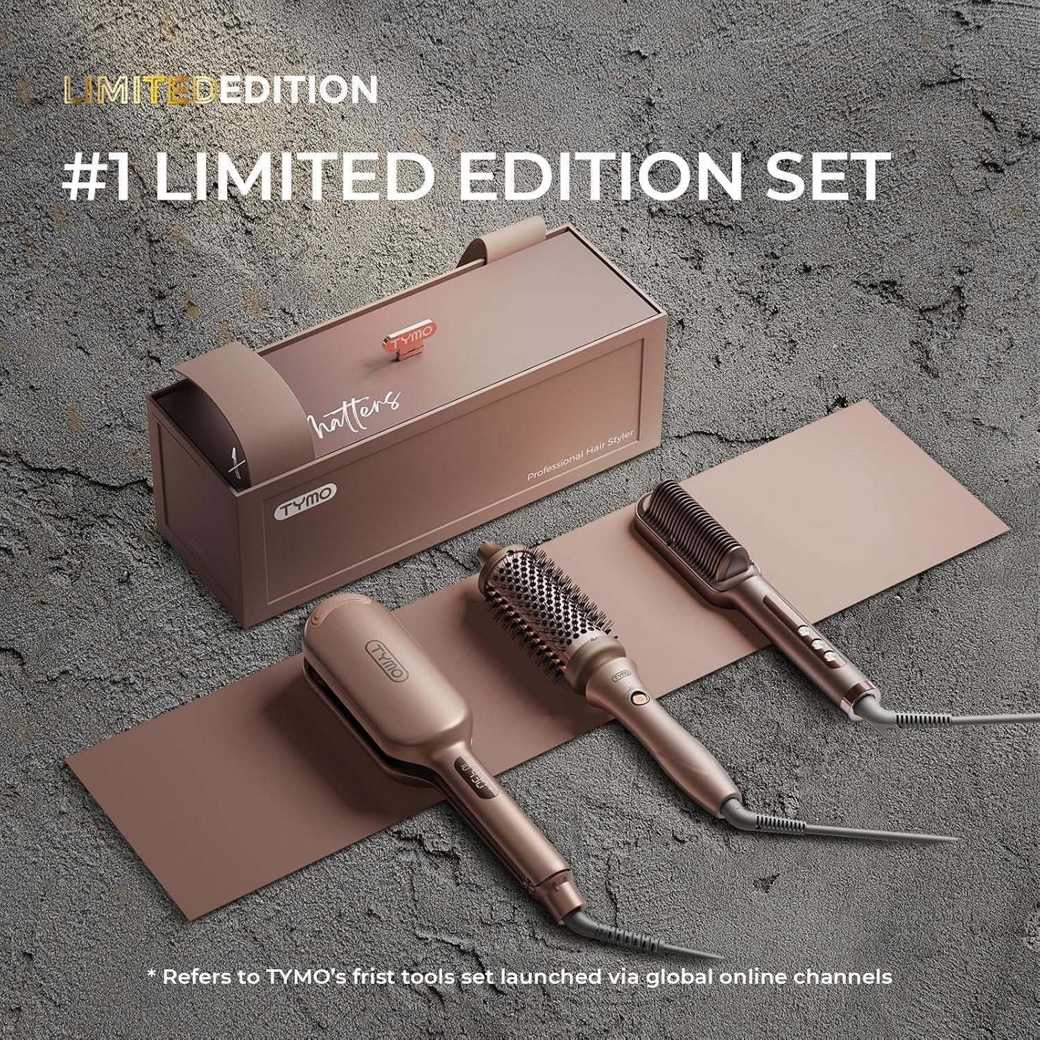imageTYMO Limited Edition Styling Set Include TYMO ROVY Hair Crimper Wave Curling Iron amp Ring Plus Straightener Brush amp STYLUX Thermal Brush 3 in 1 Ionic Hair Curler Tool Set for Women