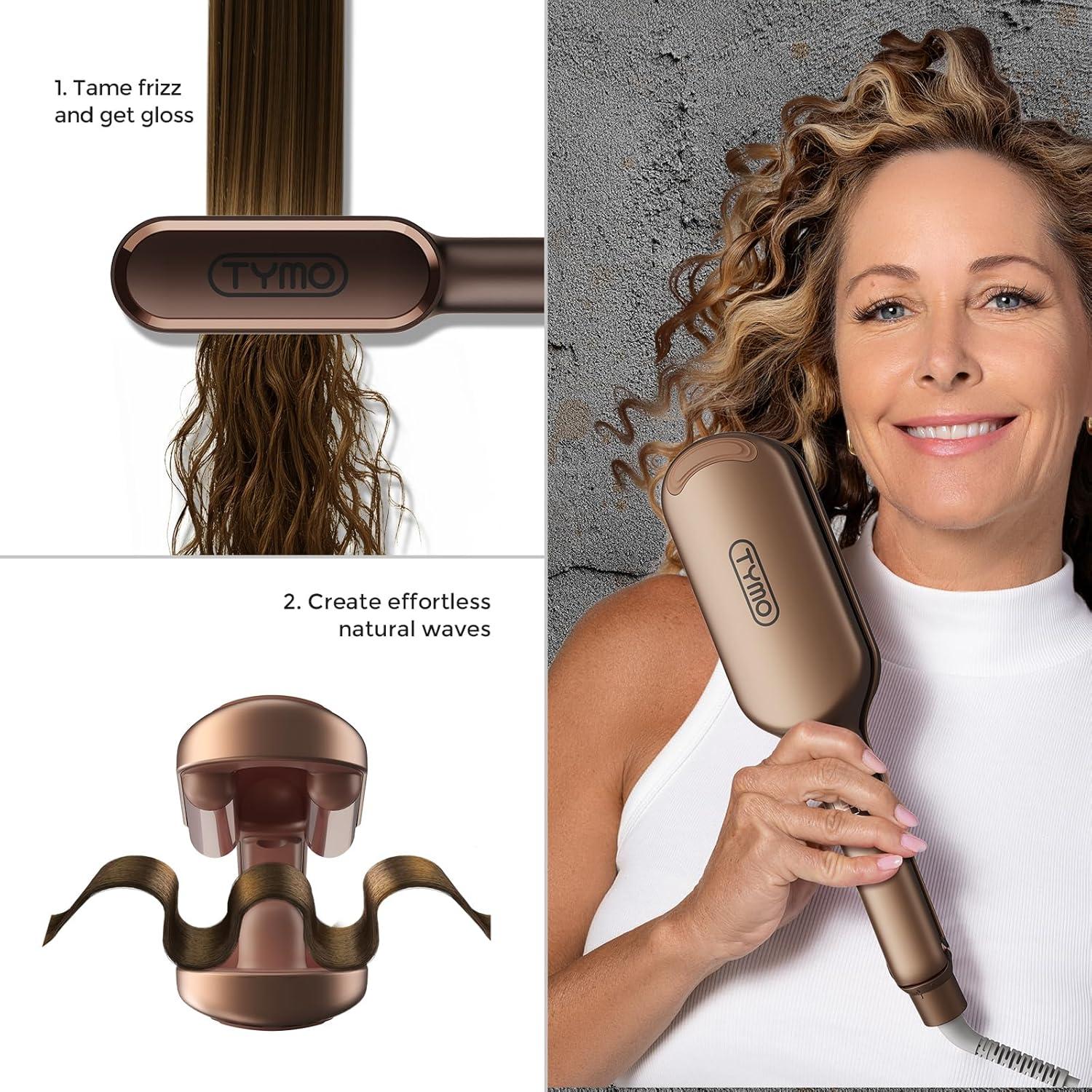 imageTYMO Limited Edition Styling Set Include TYMO ROVY Hair Crimper Wave Curling Iron amp Ring Plus Straightener Brush amp STYLUX Thermal Brush 3 in 1 Ionic Hair Curler Tool Set for Women