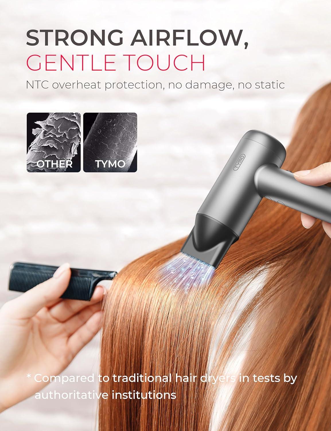 imageTYMO AIRHYPE Lite Hair Dryer x1 Comb Attachment x1 Concentrator Attachment x1