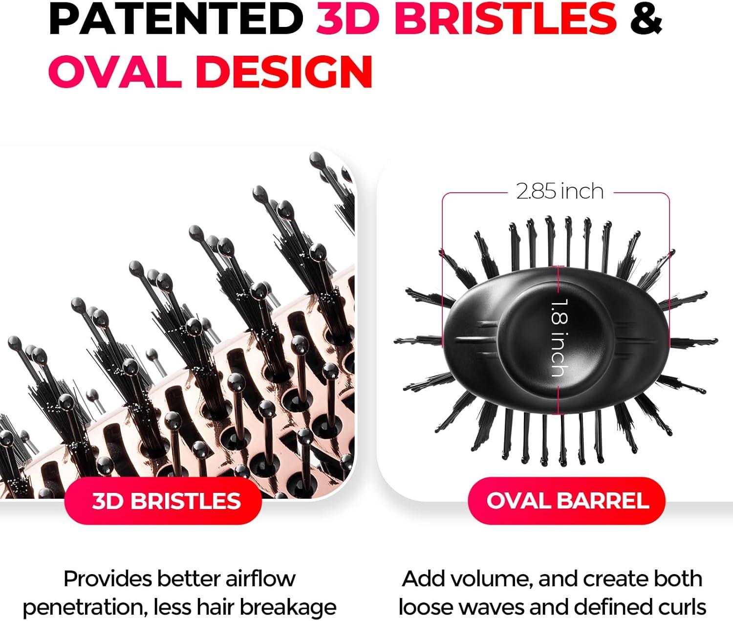 imageTYMO Hair Dryer Brush Blow Dryer Brush in One 4 in 1 Ionic Hairdryer and Styler Volumizer with Oval Titanium Barrel Hot Air Straightener for Smooth FrizzFree Blowout GoldGold