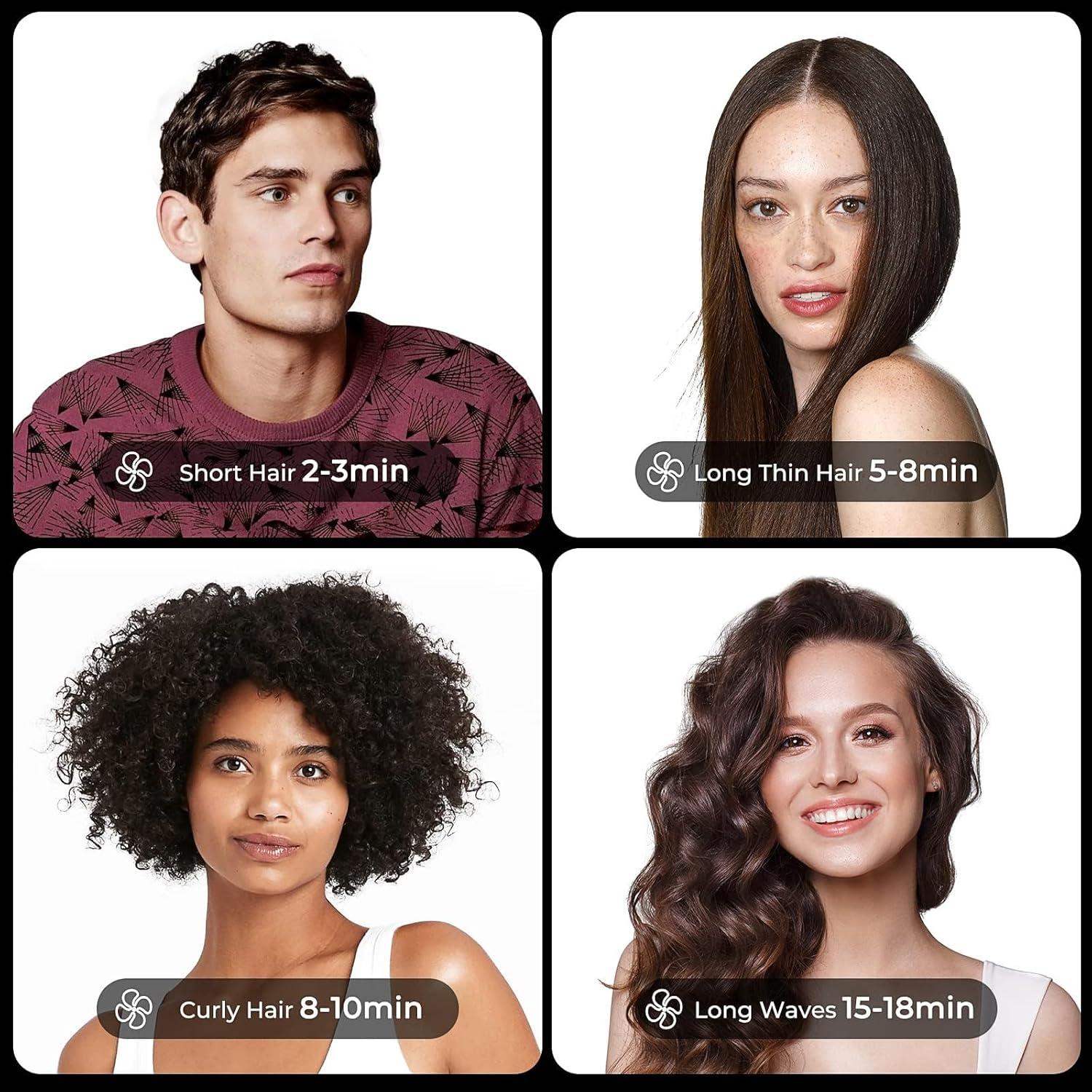 imageTYMO Hair Dryer with Diffuser for Women 1500W Professional High Speed Blow Dryer with Comb 110000RPM Fast Dry 200 Million Ionic Hairdryer 4 Temps amp 3 Speeds 8 Ft Cord for Salon GraphiteGraphite