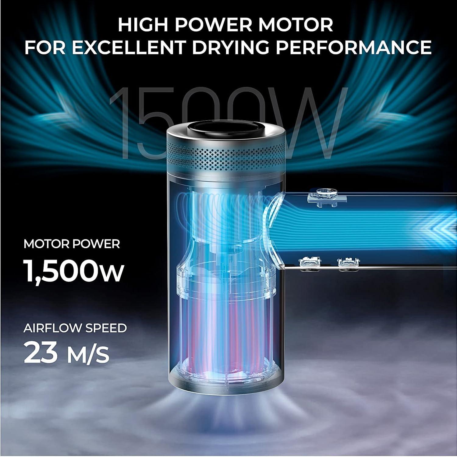 imageTYMO Hair Dryer with Diffuser for Women 1500W Professional High Speed Blow Dryer with Comb 110000RPM Fast Dry 200 Million Ionic Hairdryer 4 Temps amp 3 Speeds 8 Ft Cord for Salon GraphiteGraphite