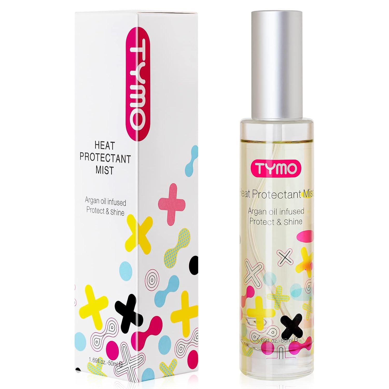 imageTYMO Heat Protectant Spray for Hair with Argan Oil for Styling Tools Heat Protection Spray to Smooth amp Hydrate Natural Clean Formulation Multibenefit Treatment Lightweight for All Hair Types169 Fl Oz Pack of 1