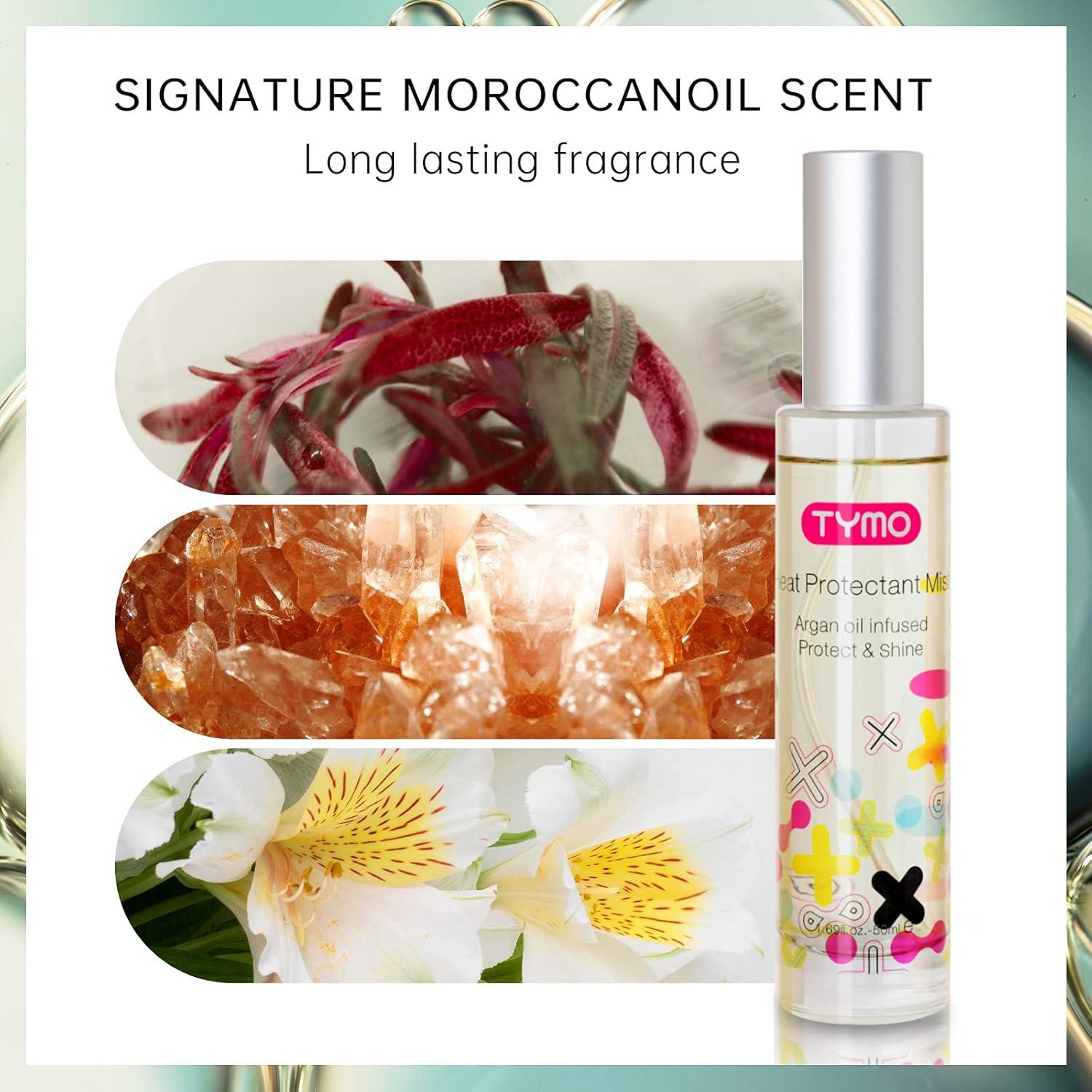 imageTYMO Heat Protectant Spray for Hair with Argan Oil for Styling Tools Heat Protection Spray to Smooth amp Hydrate Natural Clean Formulation Multibenefit Treatment Lightweight for All Hair Types169 Fl Oz Pack of 1