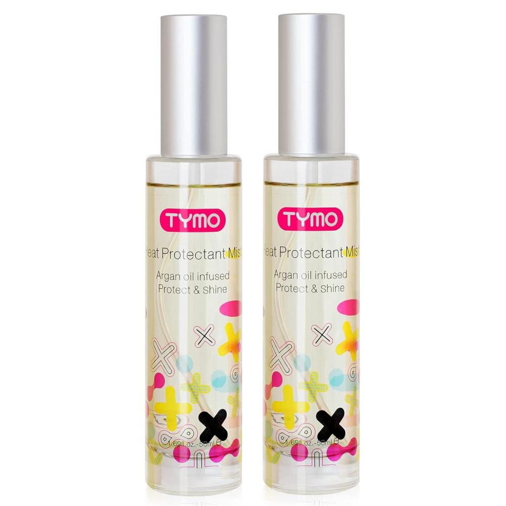 imageTYMO Heat Protectant Spray for Hair with Argan Oil for Styling Tools Heat Protection Spray to Smooth amp Hydrate Natural Clean Formulation Multibenefit Treatment Lightweight for All Hair Types169 Fl Oz Pack of 2