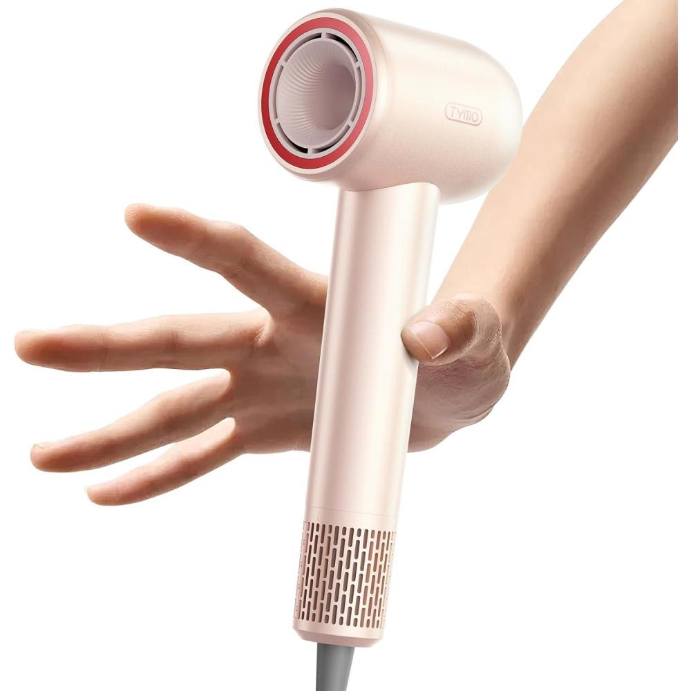imageTYMO Ionic Hair Dryer for Women High Speed Travel Blow Dryer for 5X Faster Drying amp 0 Damage Professional Portable Quiet Hairdryer with 400M Negative Ions 4 Tempsamp 2 Speeds 110000 RPM Gold BlushGold Blush