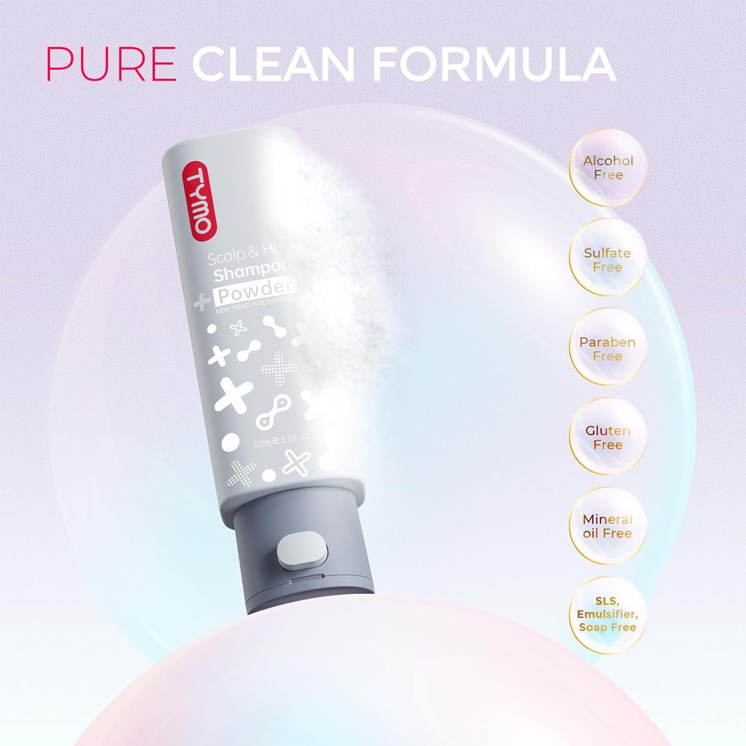 imageTYMO Clarifying Shampoo for Women Men Natural Formula Shampoo Powder for Deep Clean Nourishes for All Hair Types Sulfate Free Water Dissolve Wash Hair 35 Oz Dandruff amp Deep Clean  Rosemary