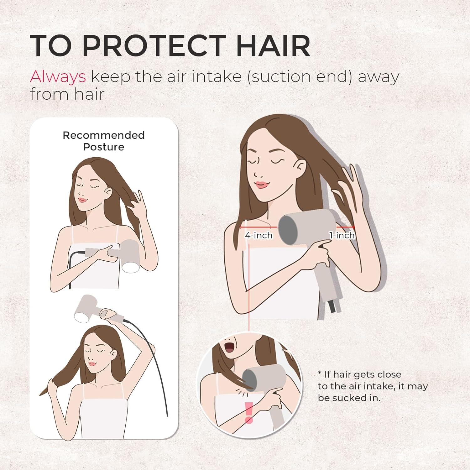 imageTYMO Diffuser Hair Dryer Blow Dryer 300 Million Ionic Hairdryer with Diffuser amp Comb Attachment for Curly Hair Professional Blowdryer for Women Cool Air Button Small Travel Lightweight BlackGold