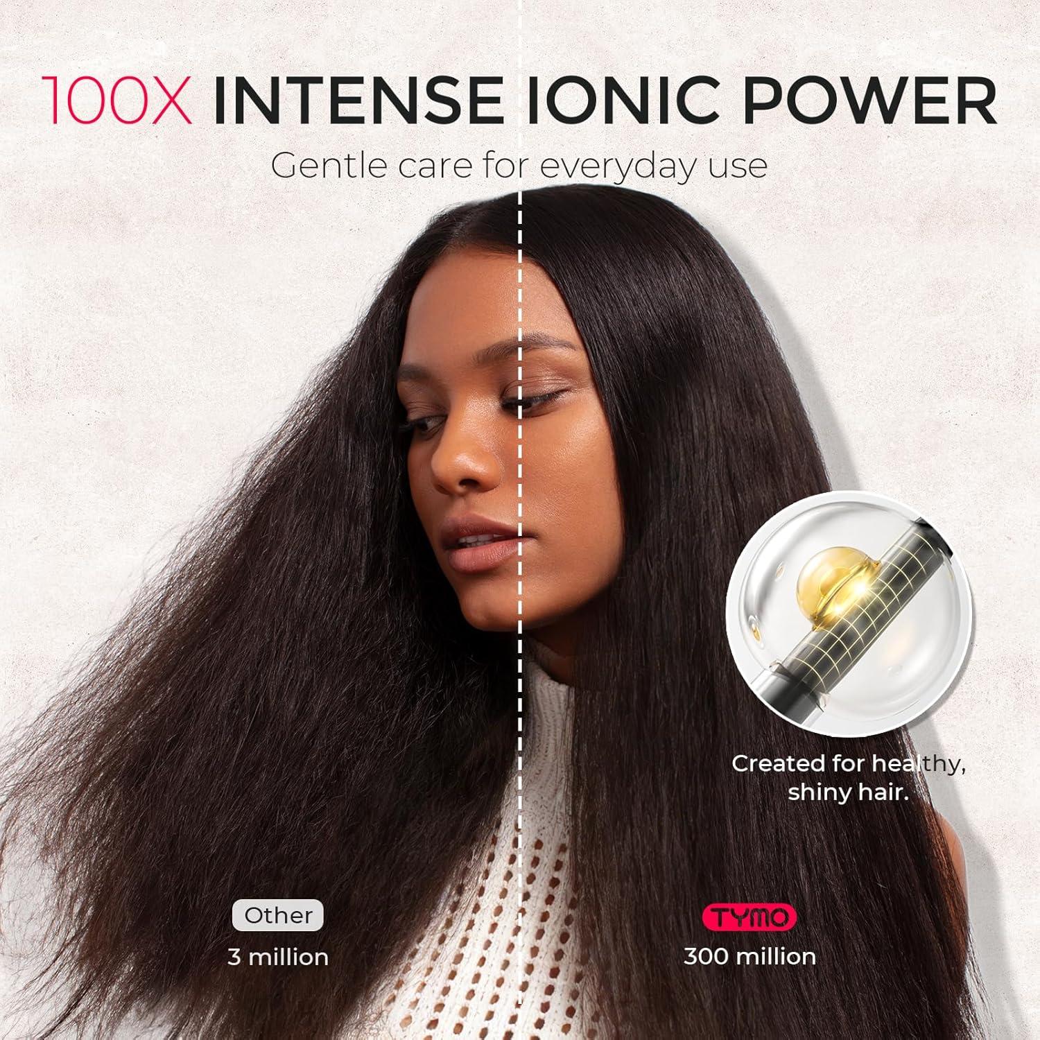 imageTYMO Diffuser Hair Dryer Blow Dryer 300 Million Ionic Hairdryer with Diffuser amp Comb Attachment for Curly Hair Professional Blowdryer for Women Cool Air Button Small Travel Lightweight BlackGold