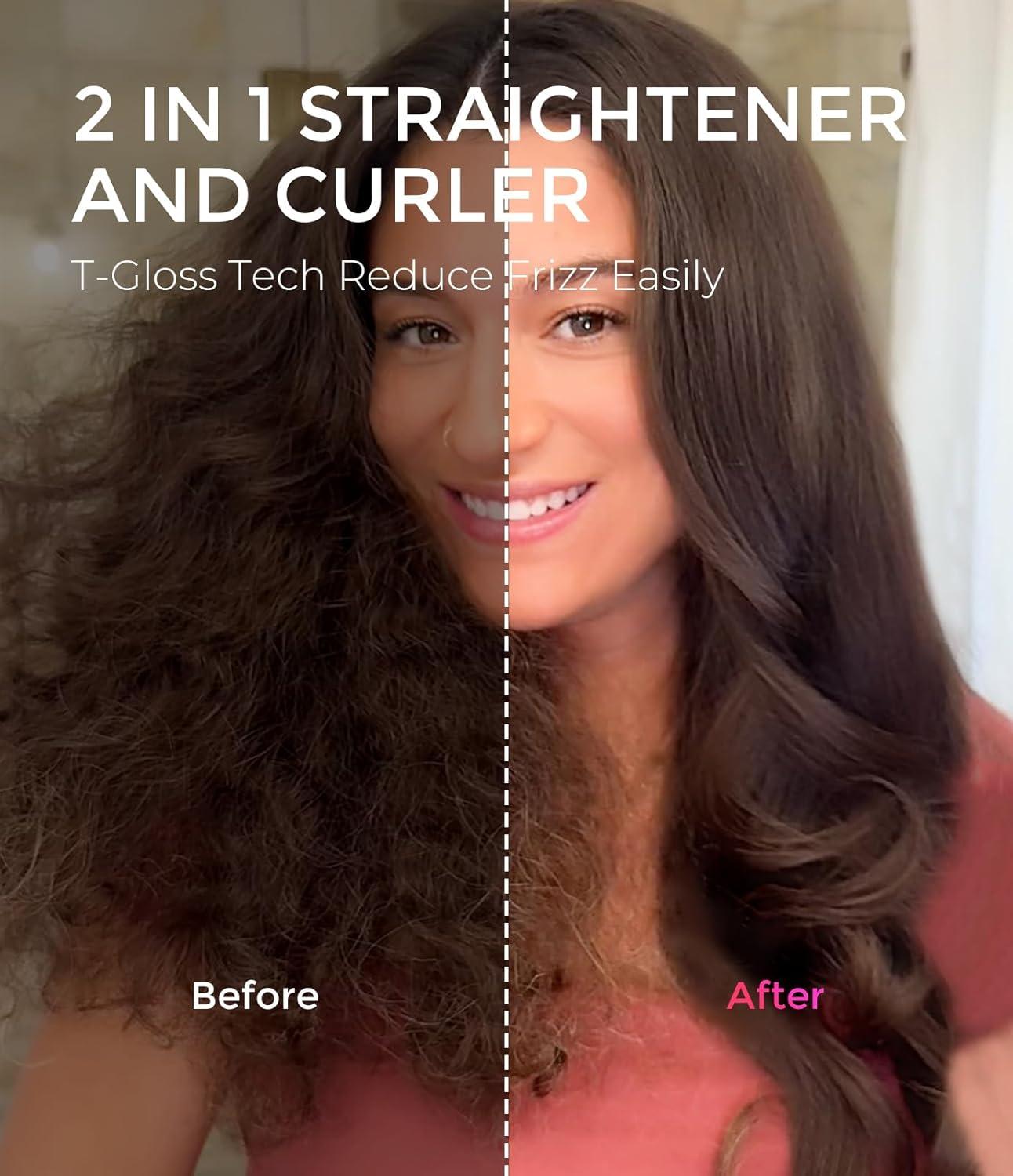 imageTYMO Thermal Brush Curling Brush STYLUX 15 Inch Blowout Volumizer with FlexiFit for Hair Straightening Heated Round Styler Tool Hair Straightener and Curler 2 in 1 Dual Voltage GoldSakura Pink