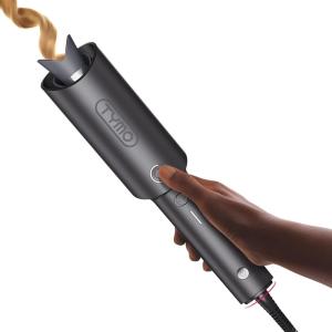 TYMO Automatic Rotating Curling Iron – TYMO CURLPRO Beach Waves Curling Wand, Portable Hair Curler, 500 Million Ionic, Dual Voltage & Lightweight for Travel, Ceramic Coating, 1 Inch, Metallic Gray(Metallic Gray)