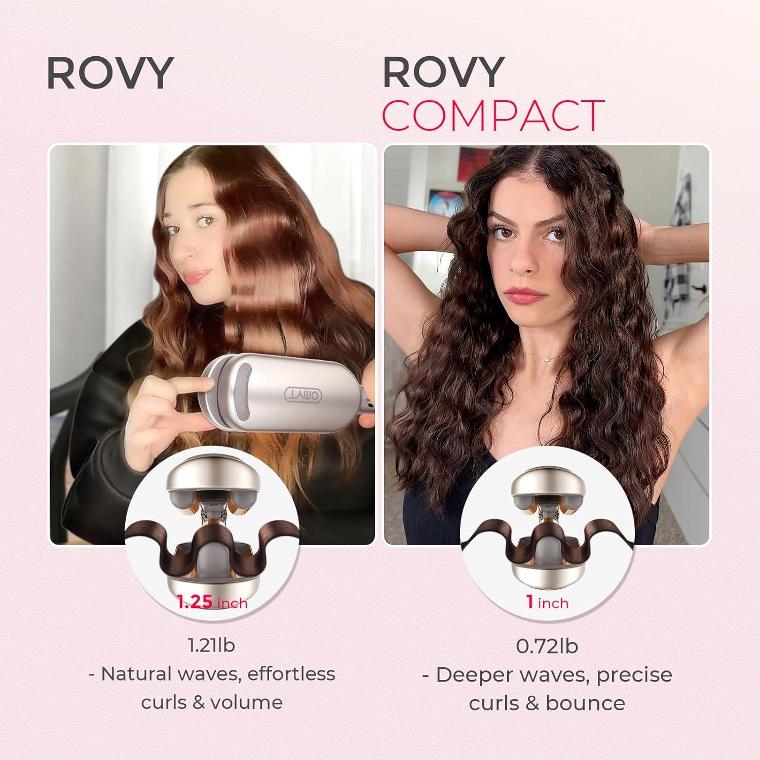 imageCurling Iron Hair Crimper Waver TYMO ROVY Beach Waves Curling Wand Ionic Deep Waver Hair Curler Tool with Ceramic 3 Barrel for Women Dual Voltage AntiScald Easy to Use Pink 1 InchElegant Gold
