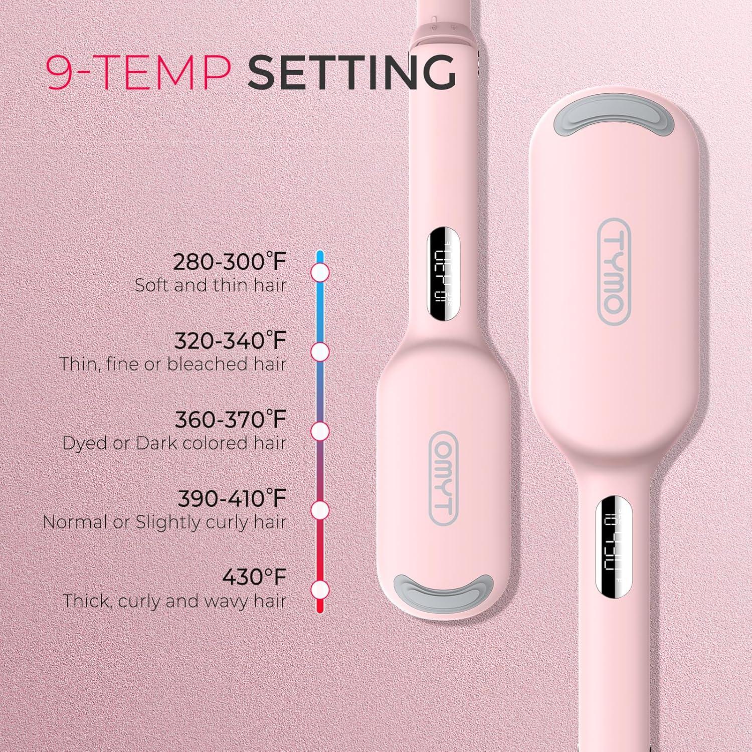 imageCurling Iron Hair Crimper Waver TYMO ROVY Beach Waves Curling Wand Ionic Deep Waver Hair Curler Tool with Ceramic 3 Barrel for Women Dual Voltage AntiScald Easy to Use Pink 1 InchPink