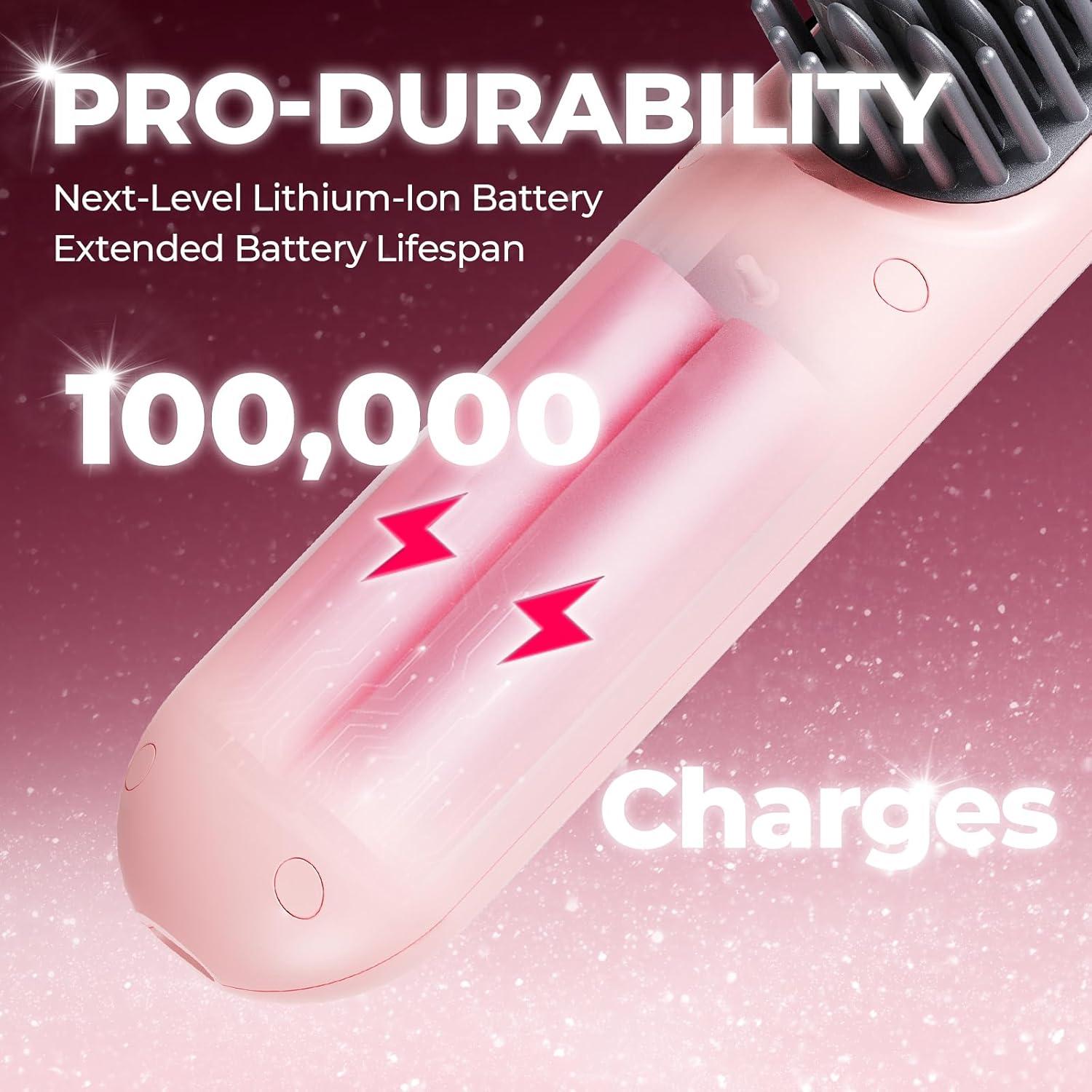 imageTYMO Cordless Hair Straightener Brush Porta PRO Portable Straightening Brush for Travel Mini Ionic Hot Comb Straightener for Women Lightweight onThego Cordless and Fast Charger Dual Power