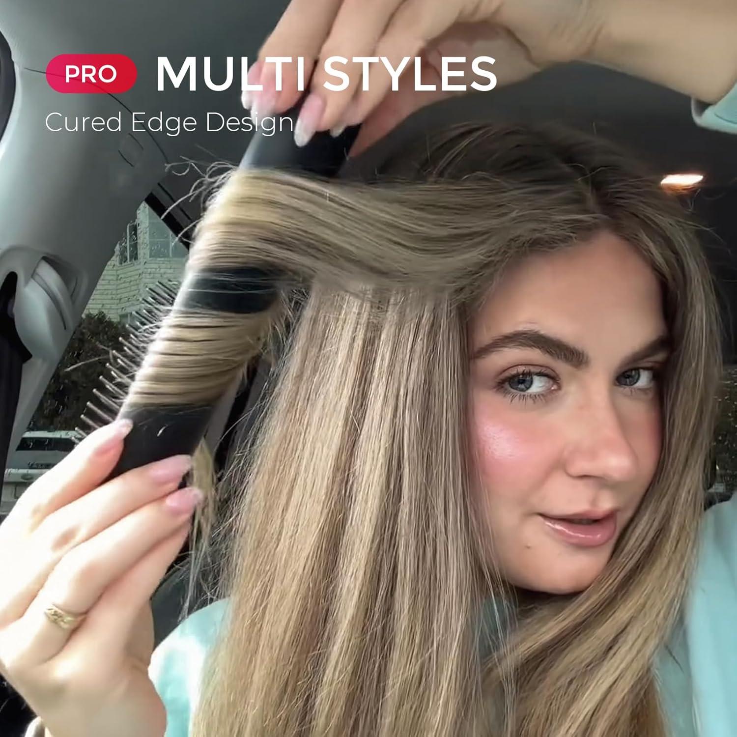 imageTYMO Cordless Hair Straightener Brush Porta PRO Portable Straightening Brush for Travel Mini Ionic Hot Comb Straightener for Women Lightweight onThego Cordless and Fast Charger Dual Power