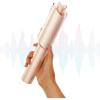 imageTYMO Cordless Automatic Curling Iron  Upgraded TYMO CurlGo Smart 1 Inch Rotating Curling Wand for Travel Ionic Beach Waves Portable Hair Curlers for Women AntiScald Safe amp TangleFree Gold Blush