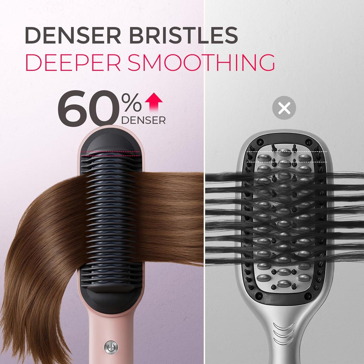 imageTYMO Ring Hair Straightener Brush Hair Straightening Iron with Builtin Comb 20s Fast Heating amp 5 Temp Settings amp AntiScald Perfect for Professional Salon at Home Sakura PinkSakura Pink