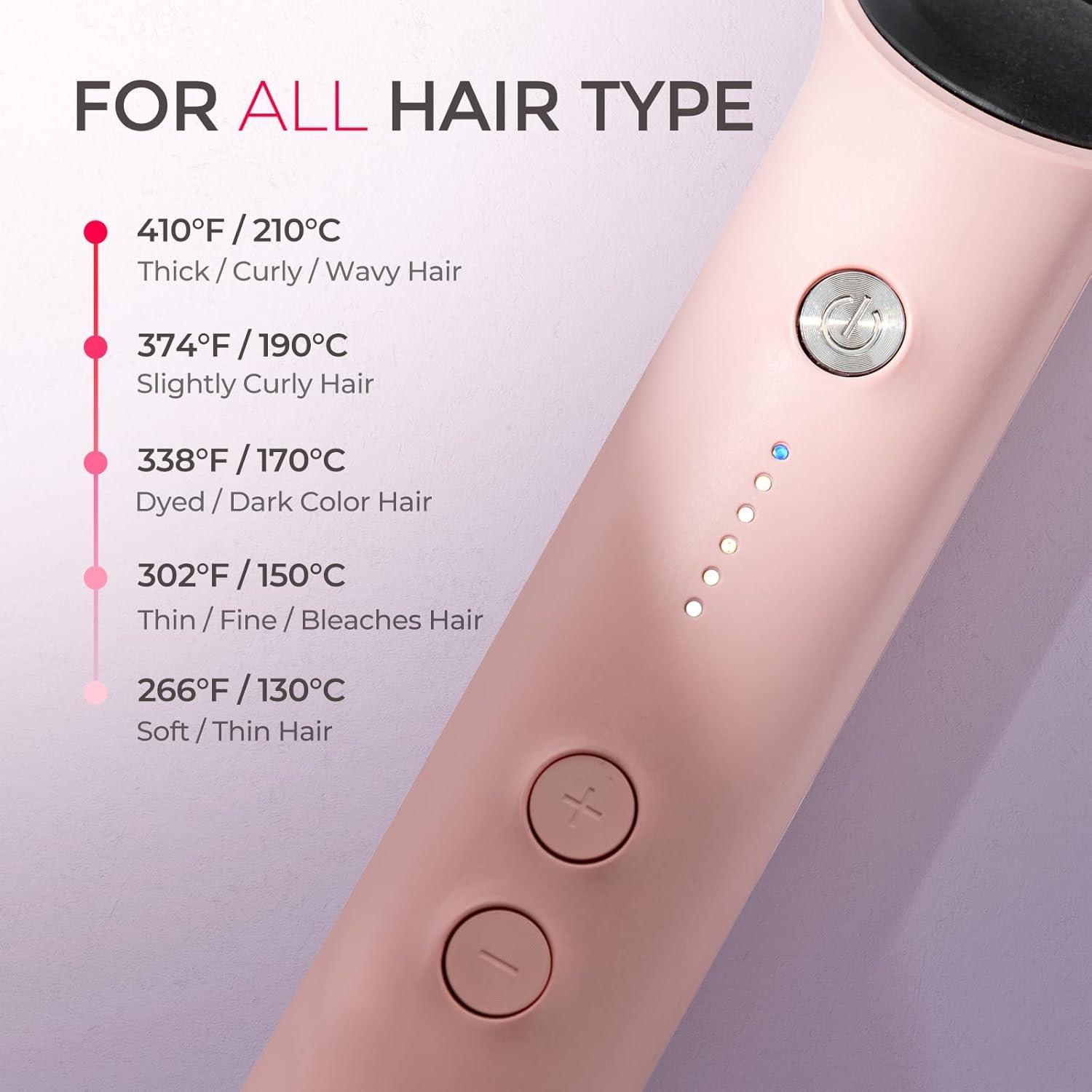 imageTYMO Ring Hair Straightener Brush Hair Straightening Iron with Builtin Comb 20s Fast Heating amp 5 Temp Settings amp AntiScald Perfect for Professional Salon at Home Sakura PinkSakura Pink