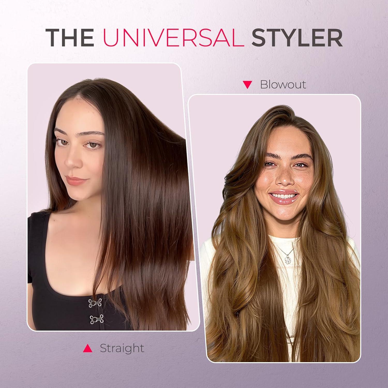 imageTYMO Ring Hair Straightener Brush Hair Straightening Iron with Builtin Comb 20s Fast Heating amp 5 Temp Settings amp AntiScald Perfect for Professional Salon at Home Sakura PinkSakura Pink