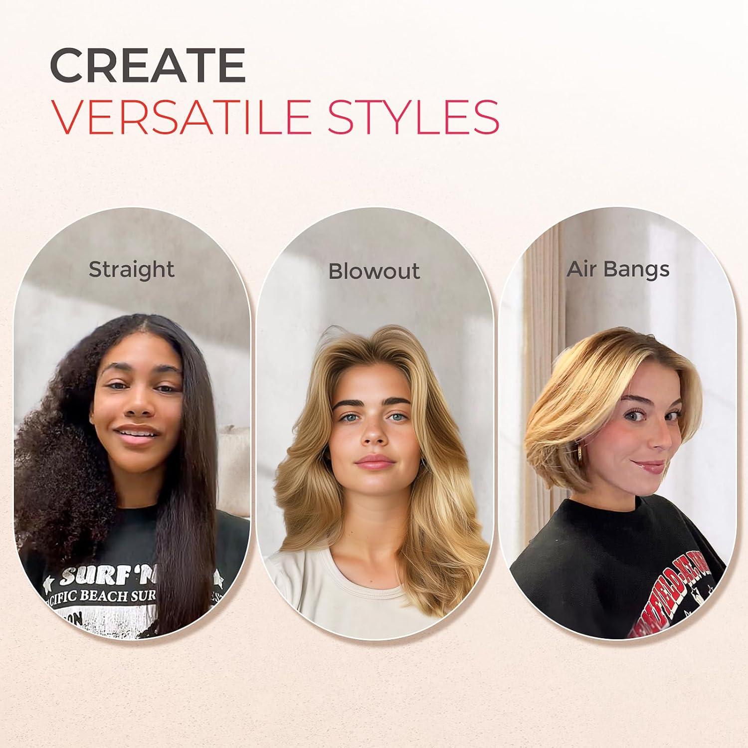 imageTYMO Ring Hair Straightener Brush Hair Straightening Iron with Builtin Comb 20s Fast Heating amp 5 Temp Settings amp AntiScald Perfect for Professional Salon at Home Sakura PinkPeach