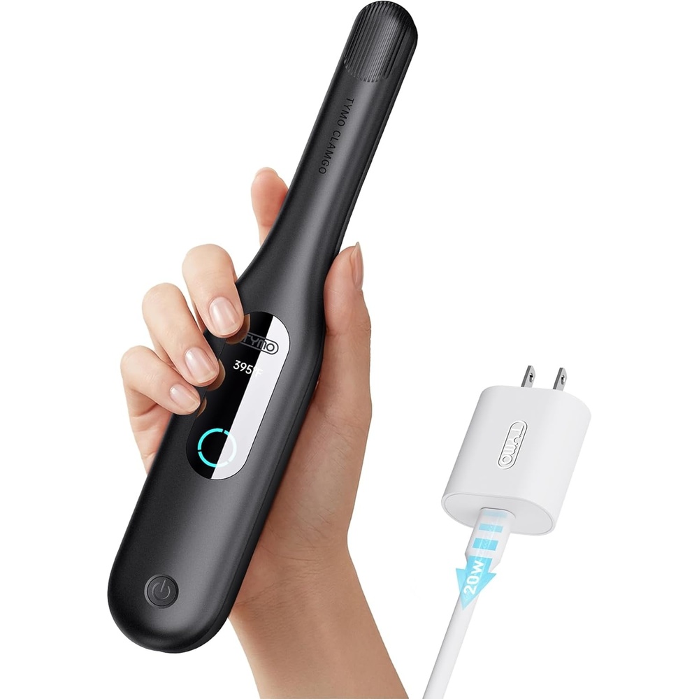 imageTYMO Cordless Mini Flat Iron 065 Mini Hair Straightener Pencil Curling Iron for Short Hair 200M Ions Lightweight Ceramic Curler for Pixie Cut Bob amp Curls 3X Less Heat Damage Dual Voltage PinkBlack