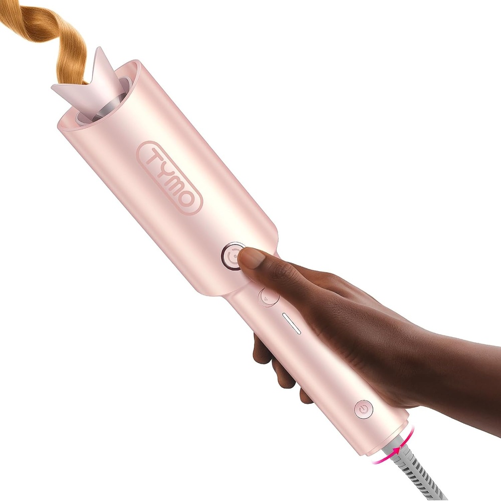 image:imageTYMO Automatic Rotating Curling Iron  TYMO CURLPRO Beach Waves Curling Wand Portable Hair Curler 500 Million Ionic Dual Voltage amp Lightweight for Travel Ceramic Coating 1 Inch Rose GoldRose Gold